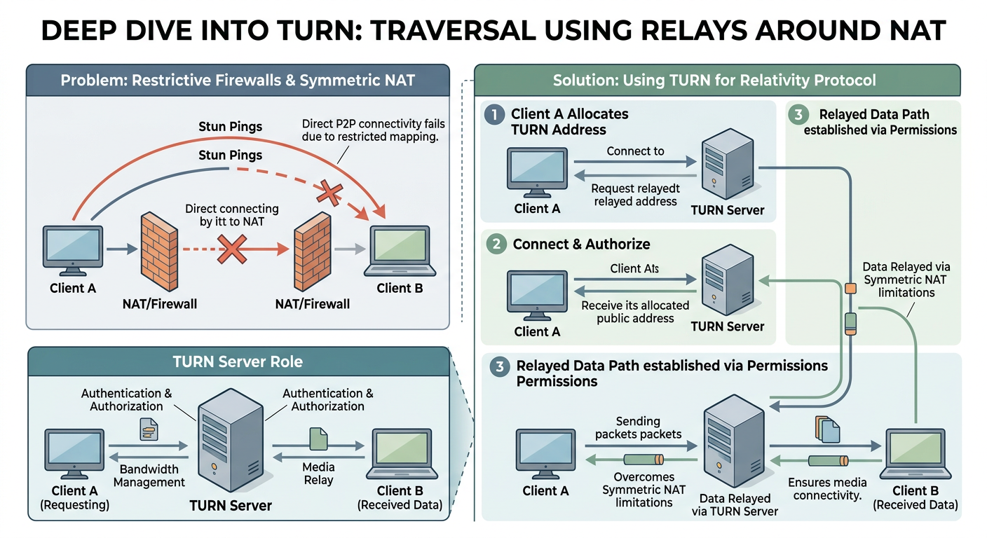 Illustration for Deep Dive into TURN: Traversal Using Relays around NAT