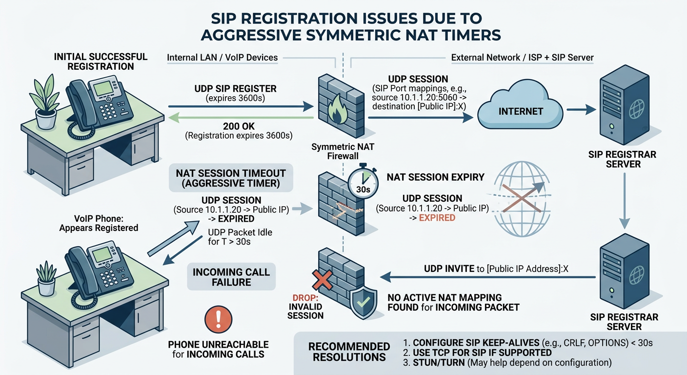 Illustration for Troubleshooting SIP Registration Failures Caused by Aggressive Symmetric NAT Timers