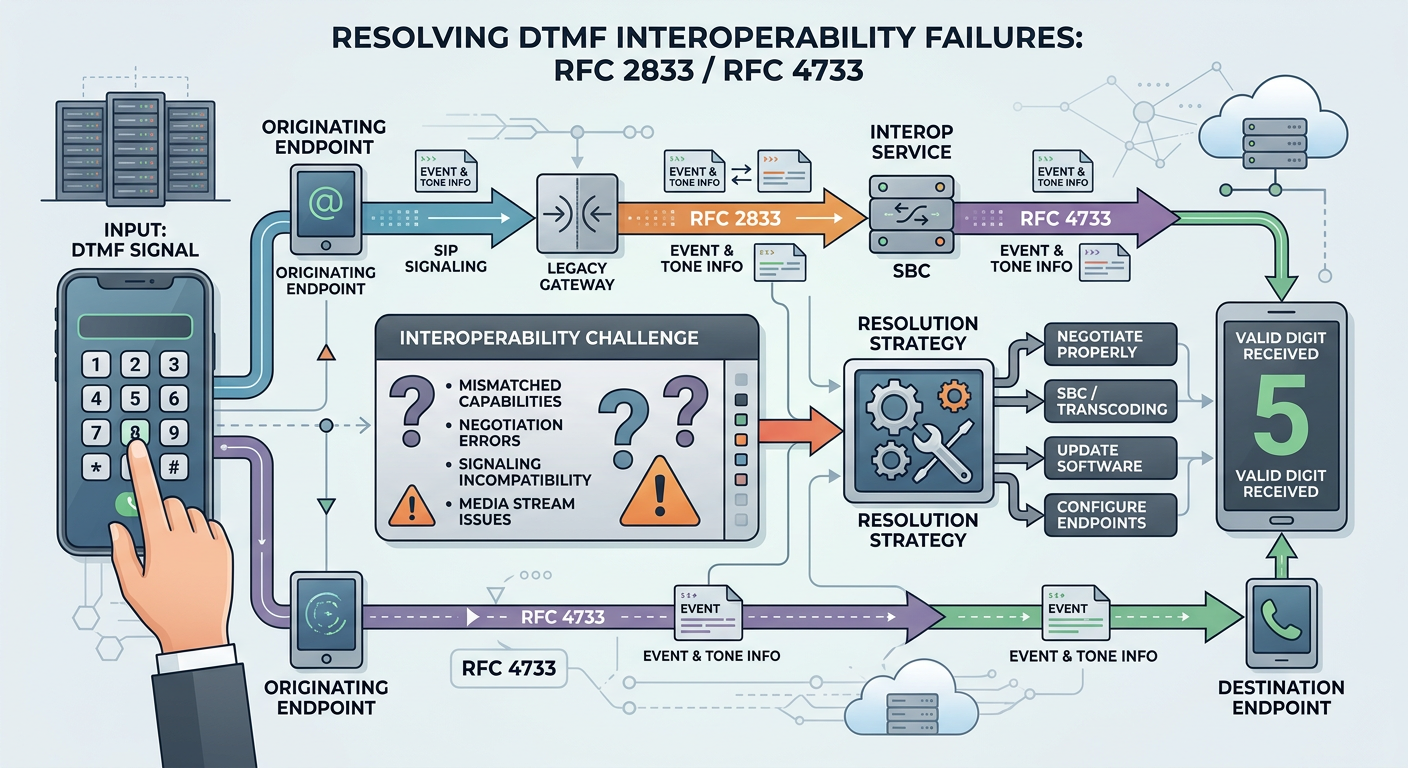 Illustration for Resolving DTMF Interoperability Failures: RFC 2833 / RFC 4733