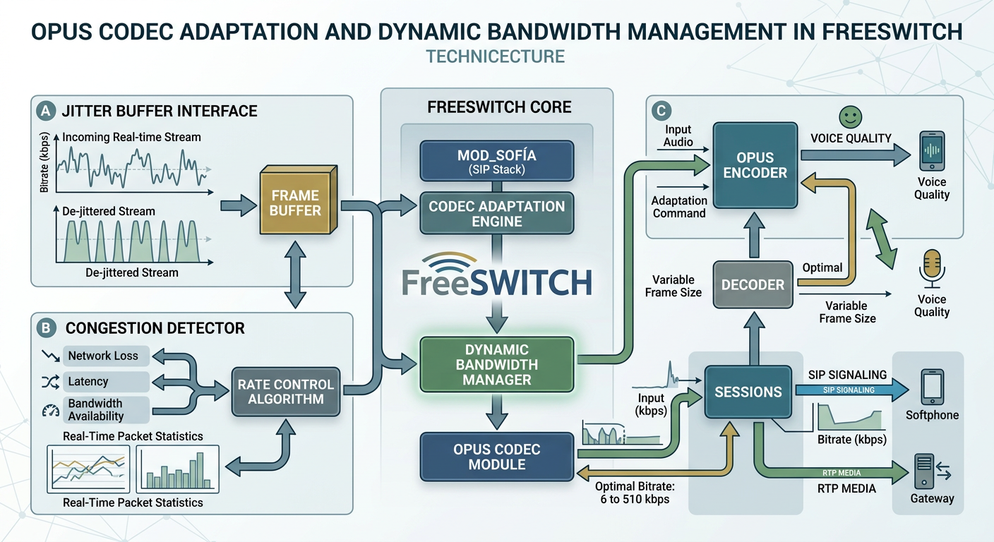 Illustration for Opus Codec Adaptation and Dynamic Bandwidth Management in FreeSWITCH