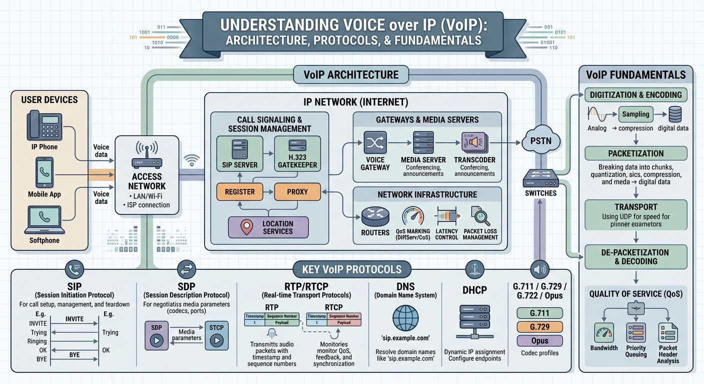 Illustration for Understanding Voice over IP (VoIP): Architecture, Protocols, and Fundamentals